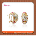 High fashion mystic topaz earrings earings for women 2015 clip-on earring